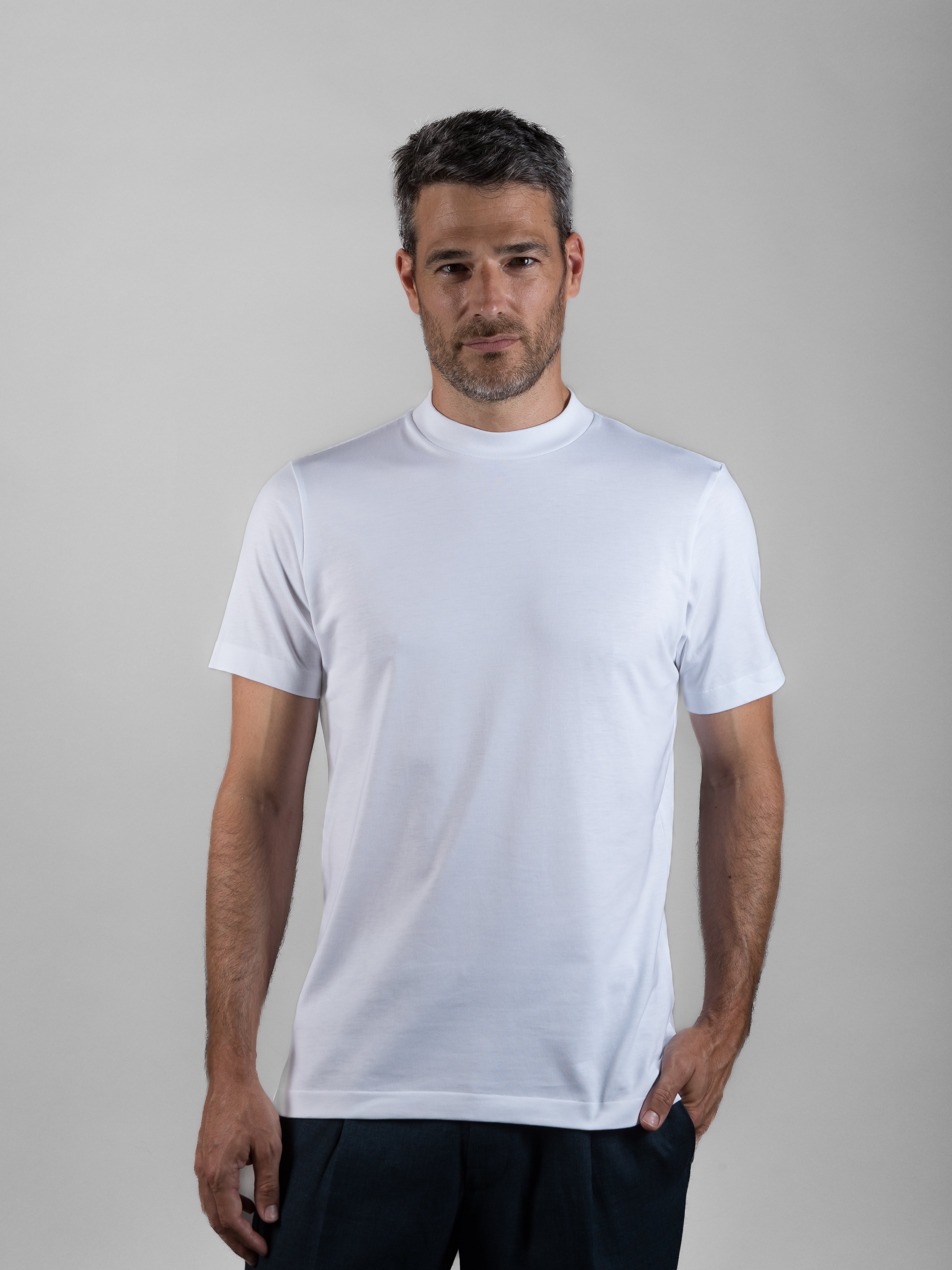 • SUPIMA® COTTON HIGH NECK T-SHIRT •